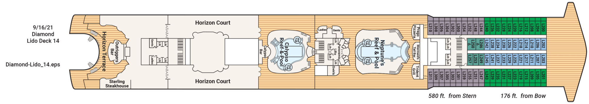 Deck 14 - Lido plan